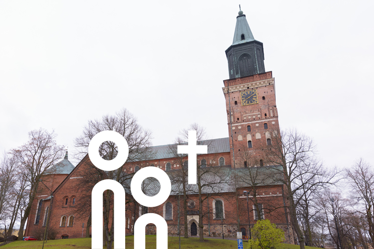 Picture of the cathedral in Turku in Finland in winter.