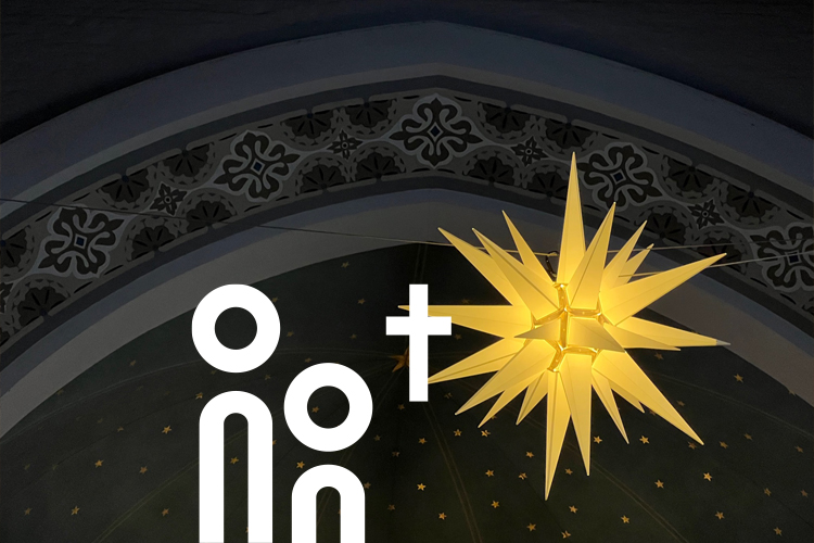 View up to the Christ Star in the German Church in Helsinki.