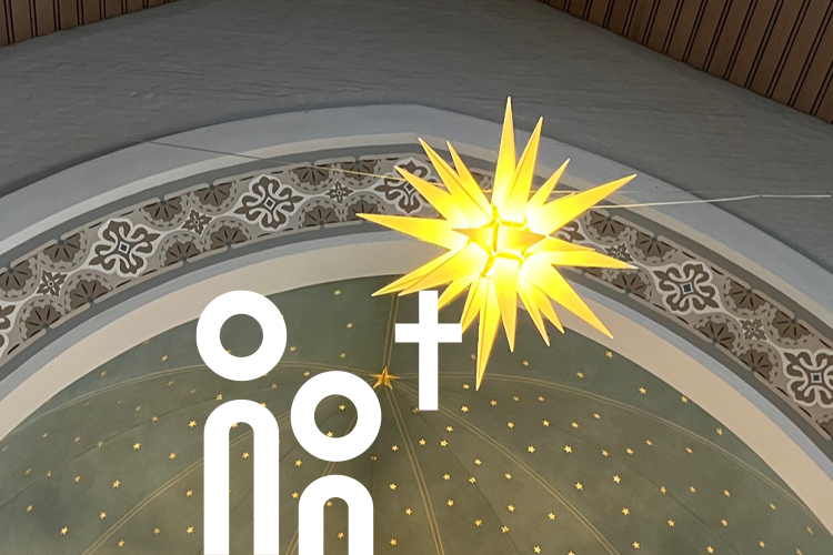 View up to the Christ Star in the German Church in Helsinki.